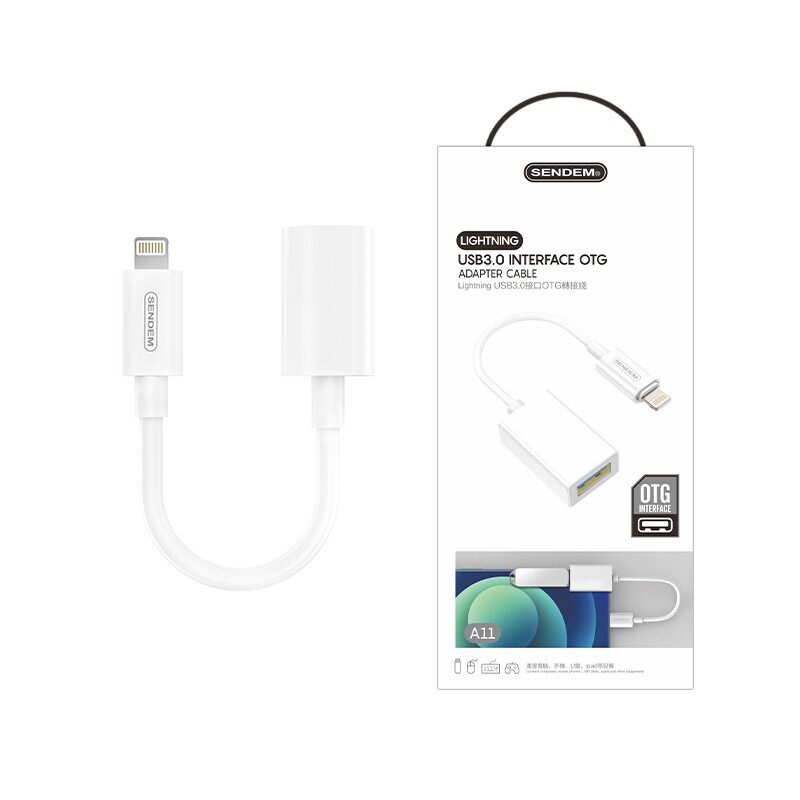 Cáp chuyển OTG Sendem A11 chân iPhone Lightning ra USB chính hãng [BH 3 tháng] / pktn sale