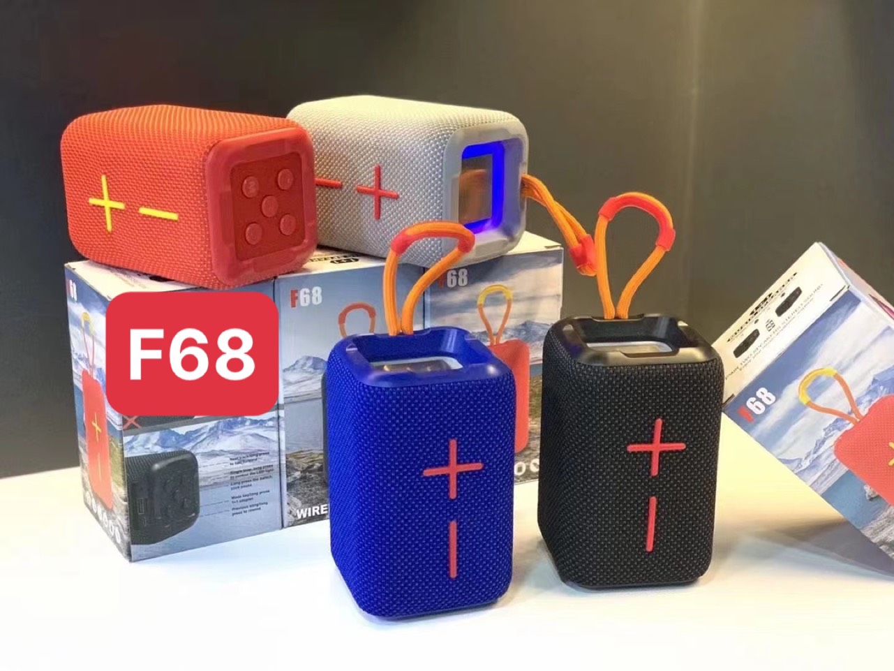 Loa bluetooth F68 nghe nhạc FM thẻ nhớ có móc treo thể thao siêu hay [BH 3 Tháng]