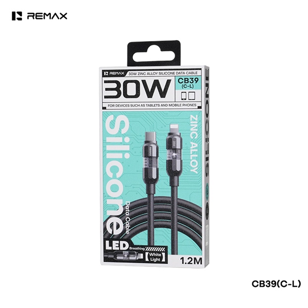 Cáp sạc nhhanh 30W REMAX CB39 [C-L] Cáp Type C ra Lightning PD 30W dài 1m2 chính hãng