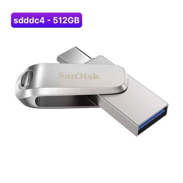 USB OTG Type-C 3.2 Sandisk 512GB Ultra Dual Drive Luxe  400MB/s (SDDDC4) chính hãng [BH: 2 NĂM]