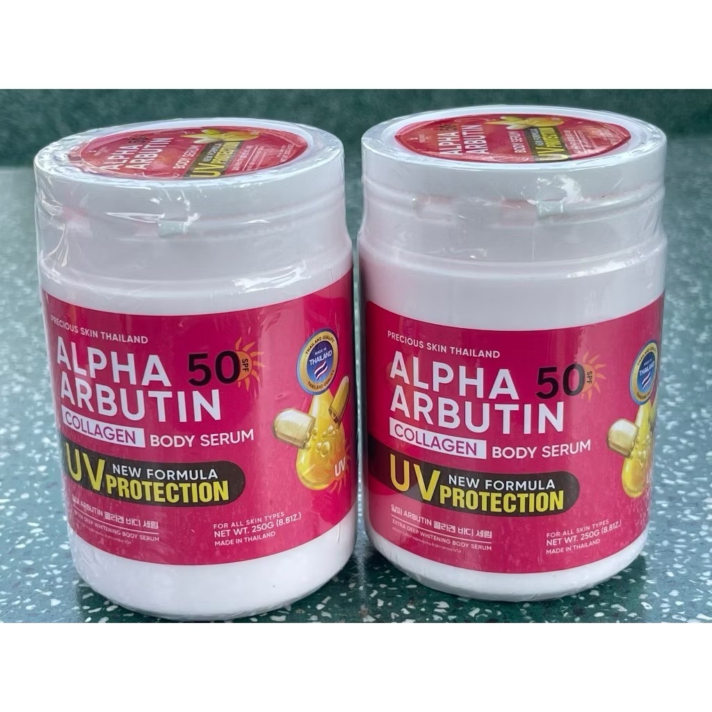 Kích trắng Alpha Arbutin COLLAGEN body Serum chống nắng HỦ MÀU HỒNG RẺ [BH: NONE]