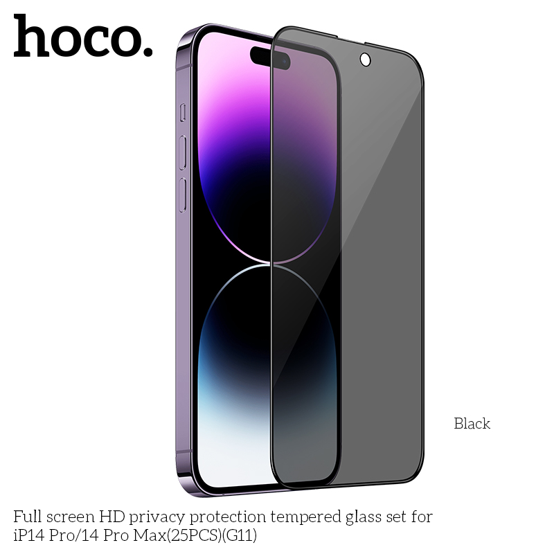 Kính chống nhìn trộm Hoco G11 cho iPhone 13 Pro Max / 14 Plus - miếng dán cường lực full màn hình chính hãng