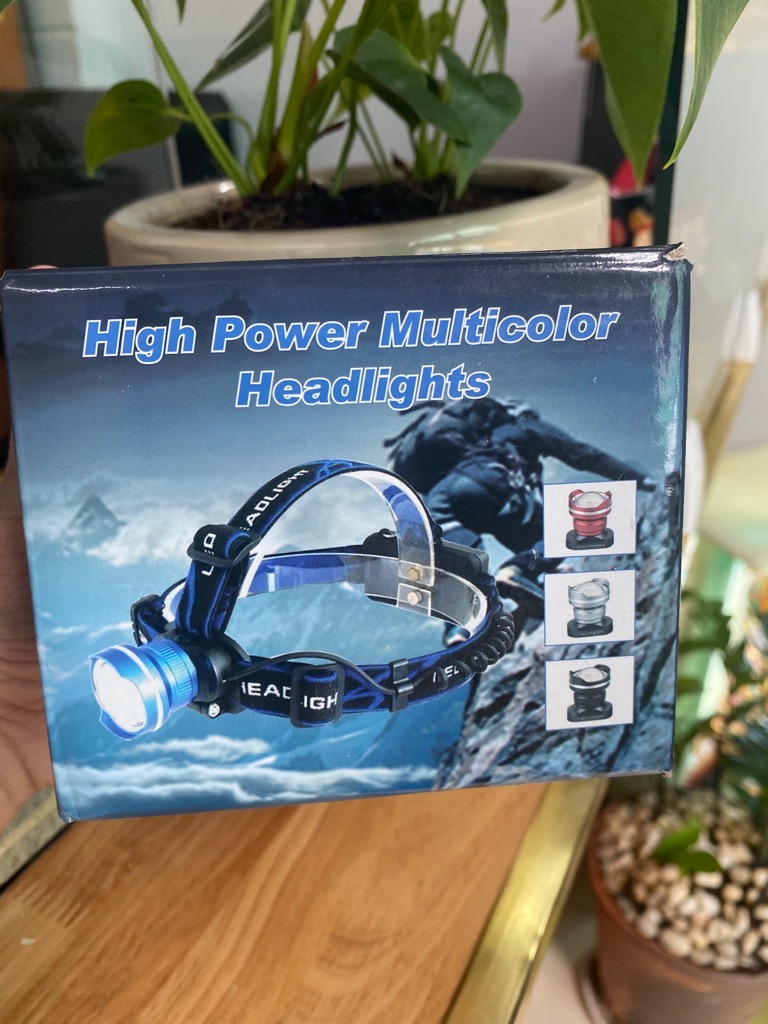 Đèn pin đội đầu 1 bóng Xịn siêu sáng HIGH POWER MULTICOLOR HEADLIGHTS fullbox [BH: 1  Tuần]