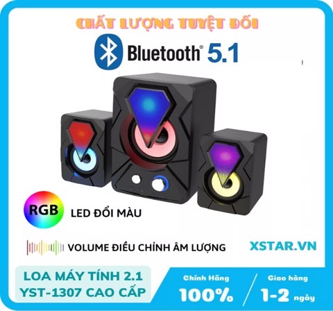 Loa Vi Tính Bluetooth 1307 led RGB đổi màu [BH: 3 tháng]