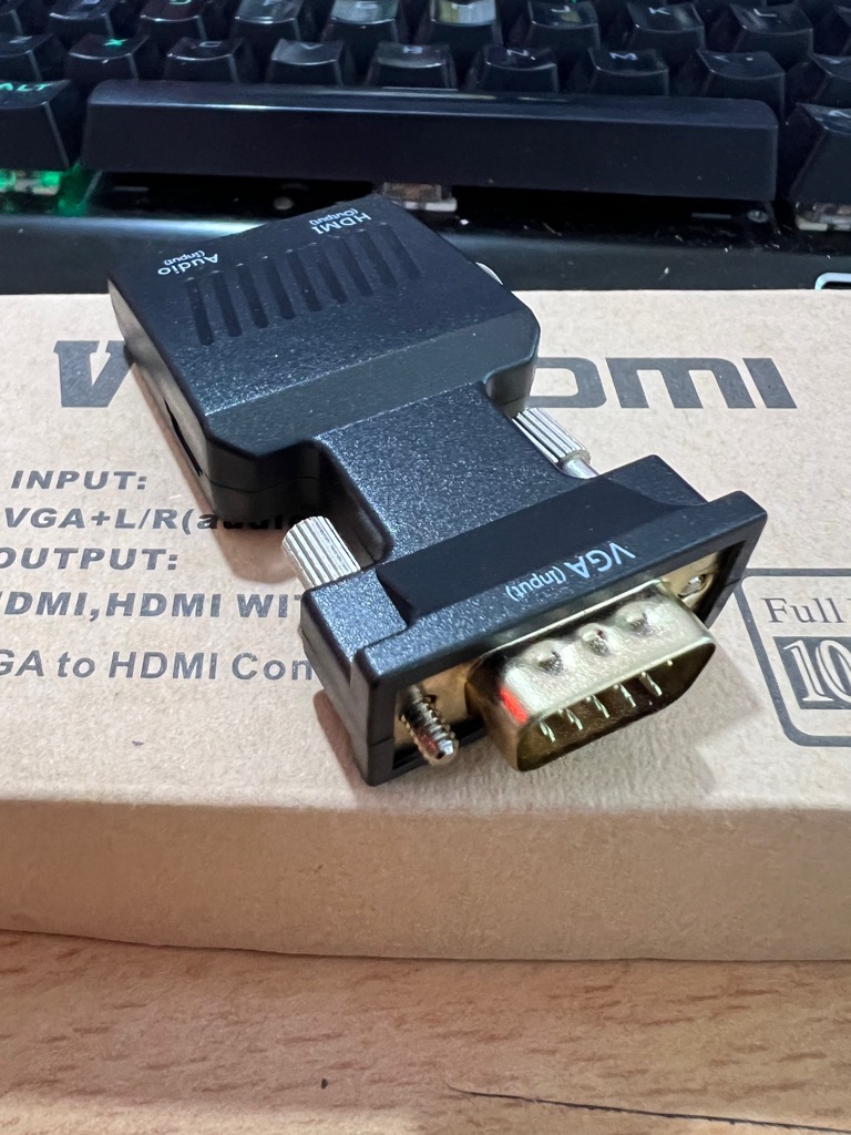 Cáp chuyển, box chuyển đổi VGA ra HDMI (có audio) hộp giấy full HD Converter [BH 3 tháng] / pktn sale