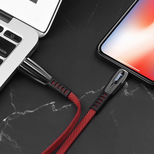 Cáp sạc nhanh lightning 2.4A HOCO U70 có led báo sạc (usb ra iphone) chính hãng [BH 1 năm]