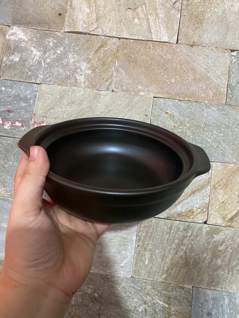 Nồi đất nắp kính chịu nhiệt 8 inch ~ 1.8L dùng kho cá, ăn mì cay tiện lợi