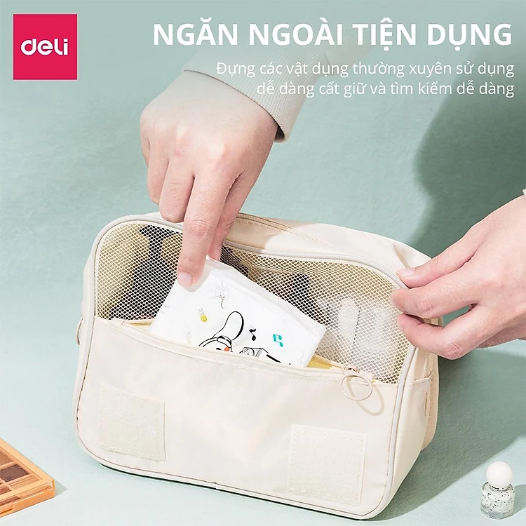 Túi đựng mỹ phẩm du lịch Dafeng có quai xách, móc treo tiện lợi, thiết kế sang trọng / pktn sale