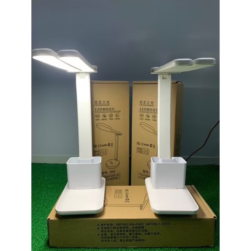 Đèn học 3in1 kiêm hộp bút, giá đỡ điện thoại đèn bàn chống cận 2 LED riêng biệt tiện lợi [BH: 1 TUẦN] 1l1a9