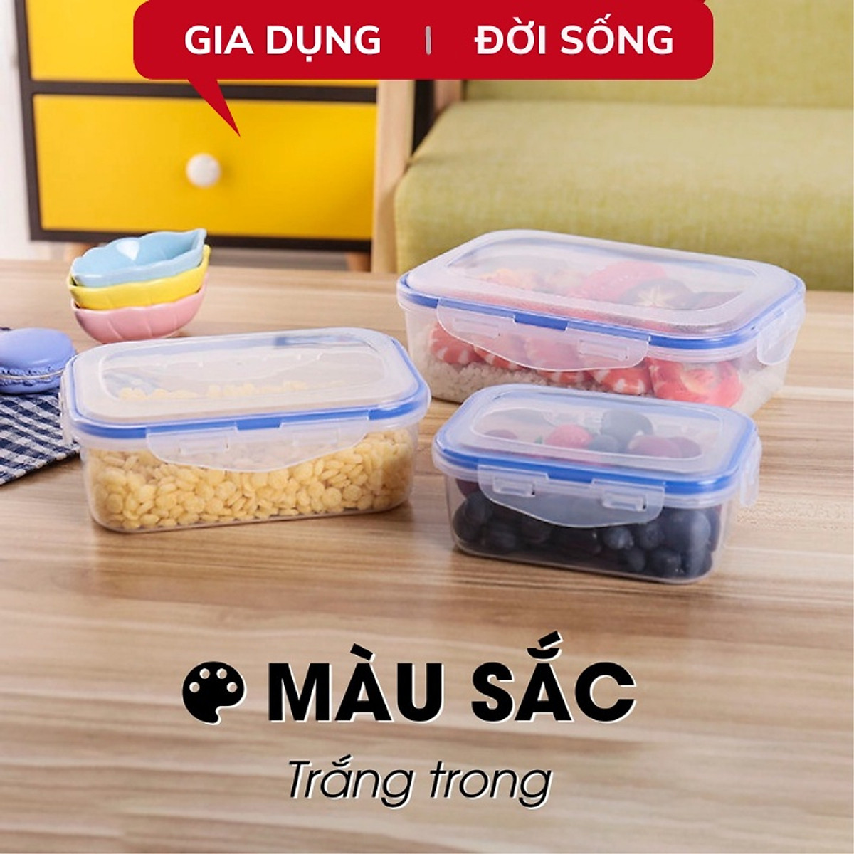 Combo 3 hộp nhựa VN-6530 cao cấp xịn đựng thực phẩm kín nắp để tủ lạnh 3 kích cỡ [BH: NONE]