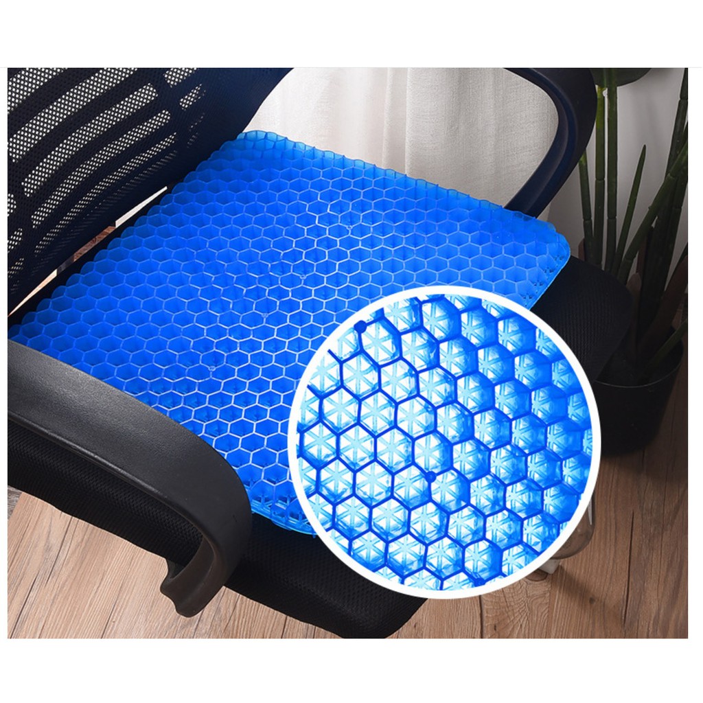 Đệm Lót Ghế Ngồi 3D Silicon Tổ Ong Kèm Túi Đen Full Box Thông Minh Nhật Bản Cho Xe Hơi / Văn Phòng