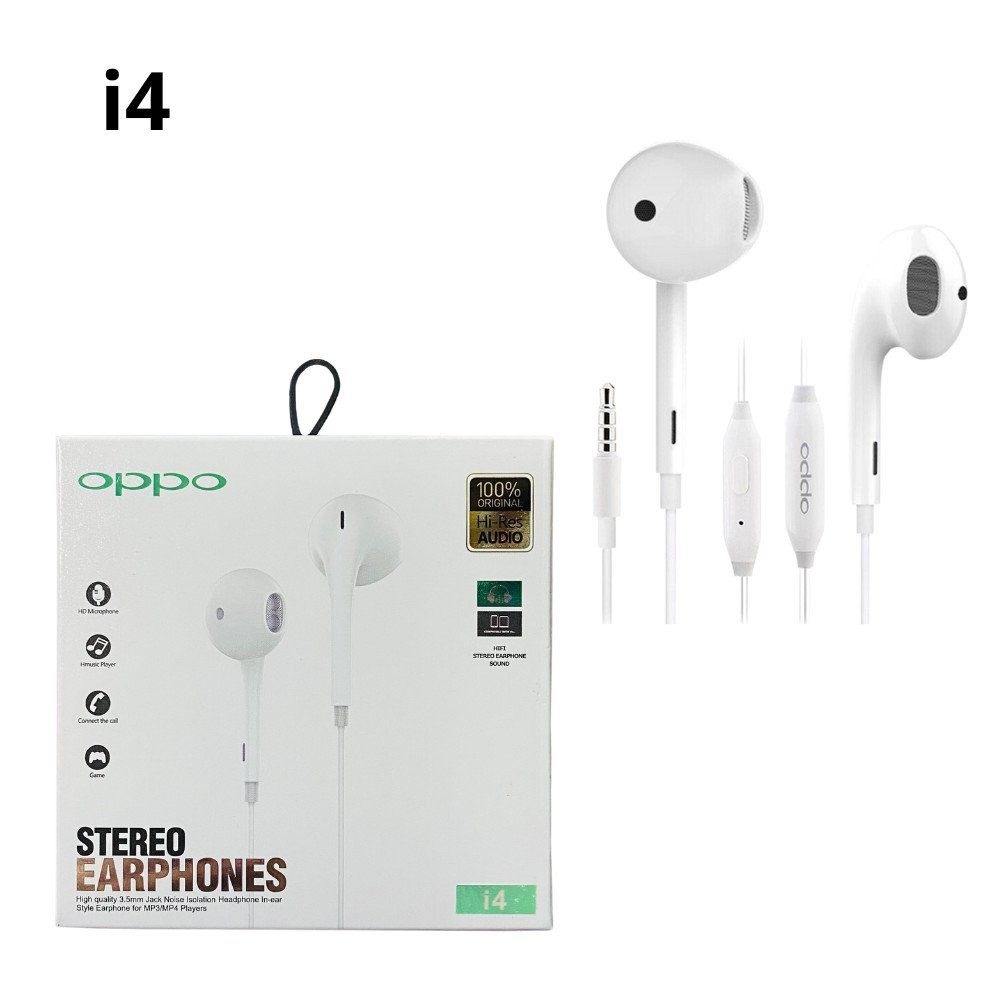 Tai nghe có dây jack 3.5 Oppo i4 fullbox [BH: 1 tháng]
