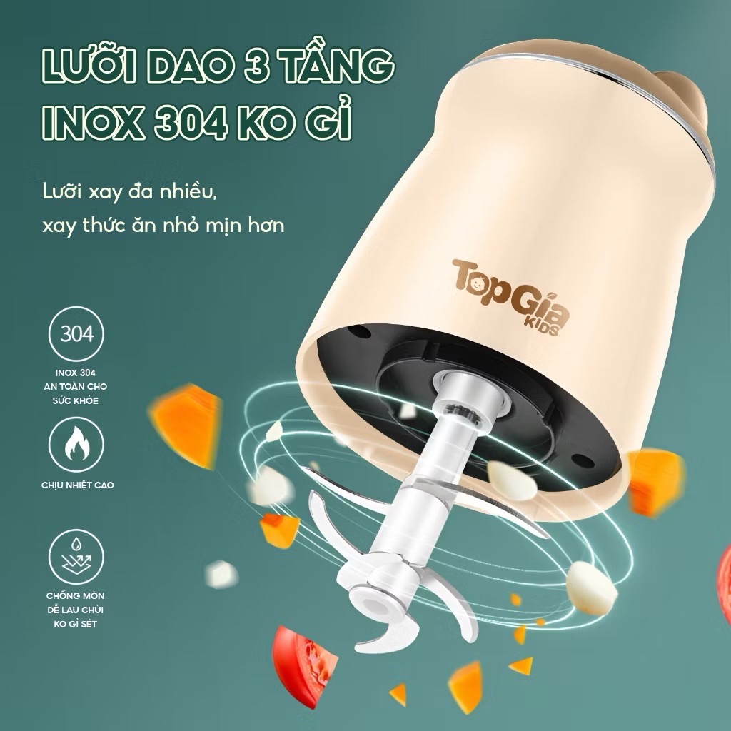 Máy xay sinh tố, xay thịt, xay đồ ăn dặm cho bé Top Gia [BH: 1 Tuần]