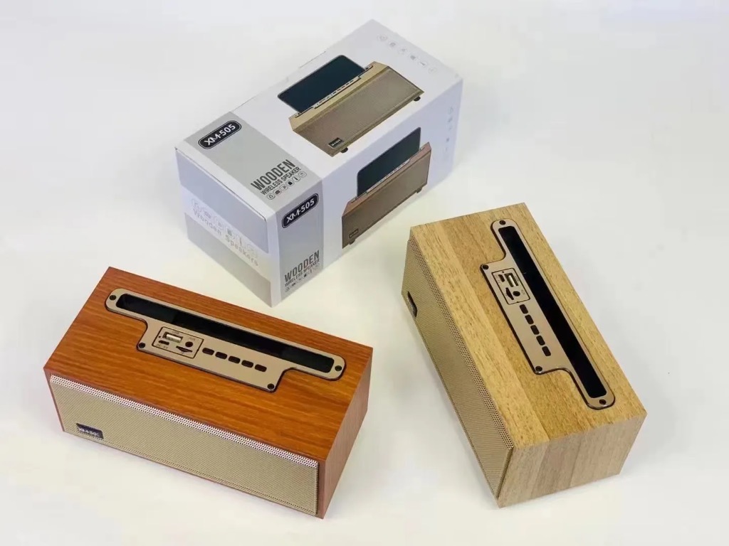 Loa Bluetooth XM-505/ XM-5H / XM516 kiêm giá đỡ điện thoại Wooden XM5 [BH: 3 tháng]