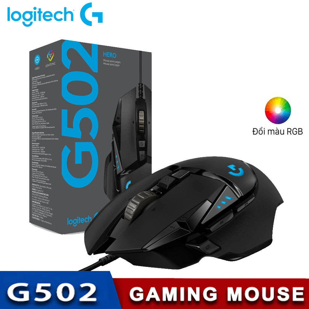 Chuột có dây Logitech G502 Gaming có led RGB đổi màu [BH: 6 tháng]