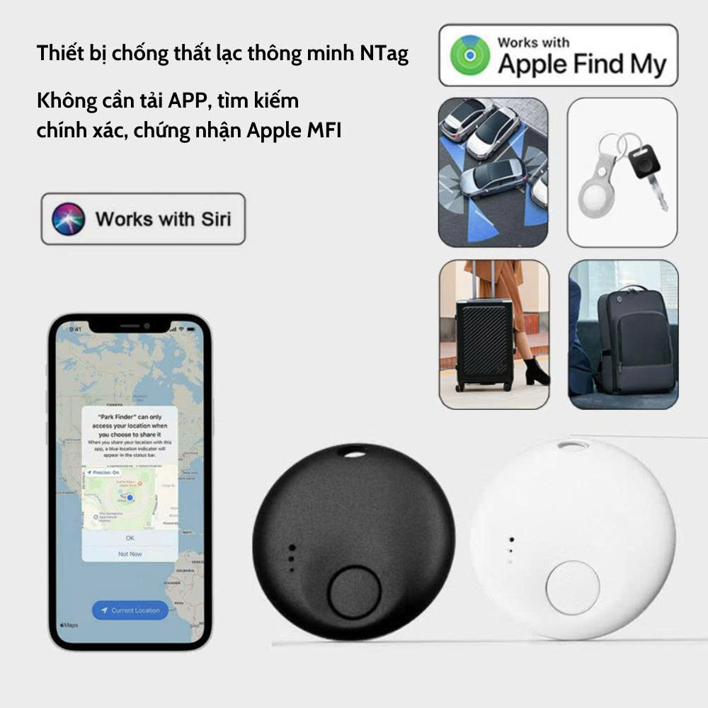 Thiết bị định vị NTAG GPS G8 thiết kể nhỏ gọn chống mất đồ, có hỗ trợ IOS