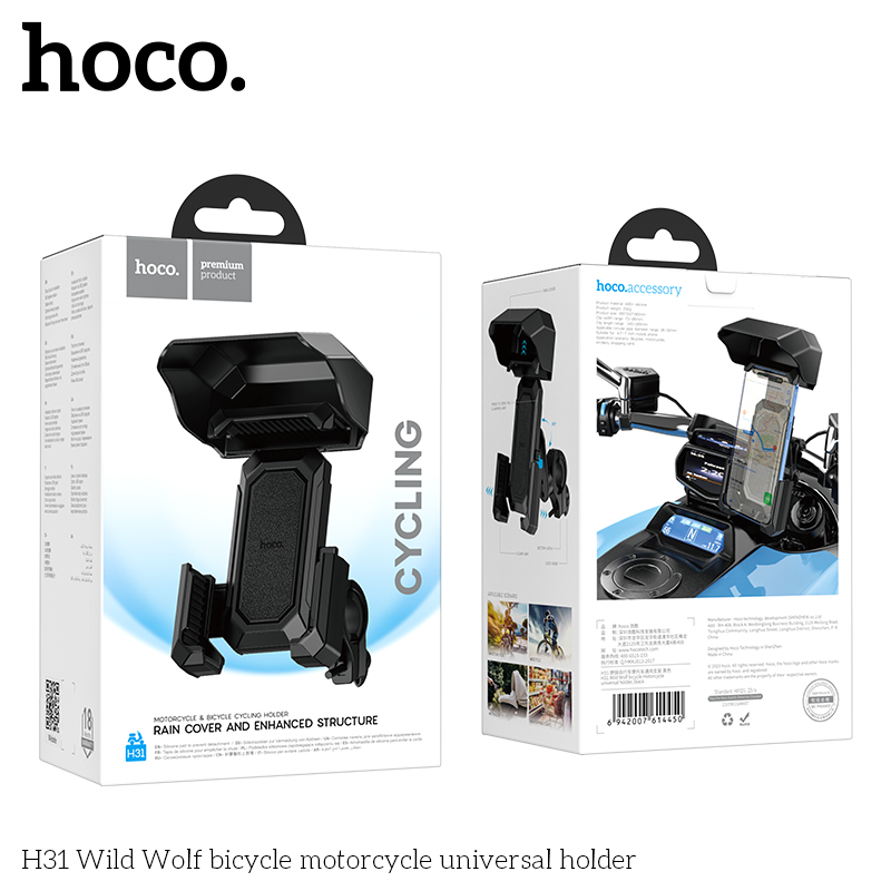 Giá đỡ kẹp điện thoại ghi đông HOCO H31 trên xe máy / xe đạp chính hãng [BH 1 năm]