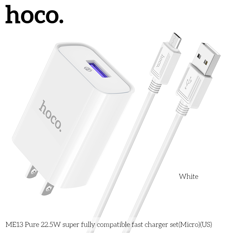 Bộ sạc nhanh 22.5w micro Hoco ME13 (usb ra samsung) chính hãng [BH 1 NĂM]
