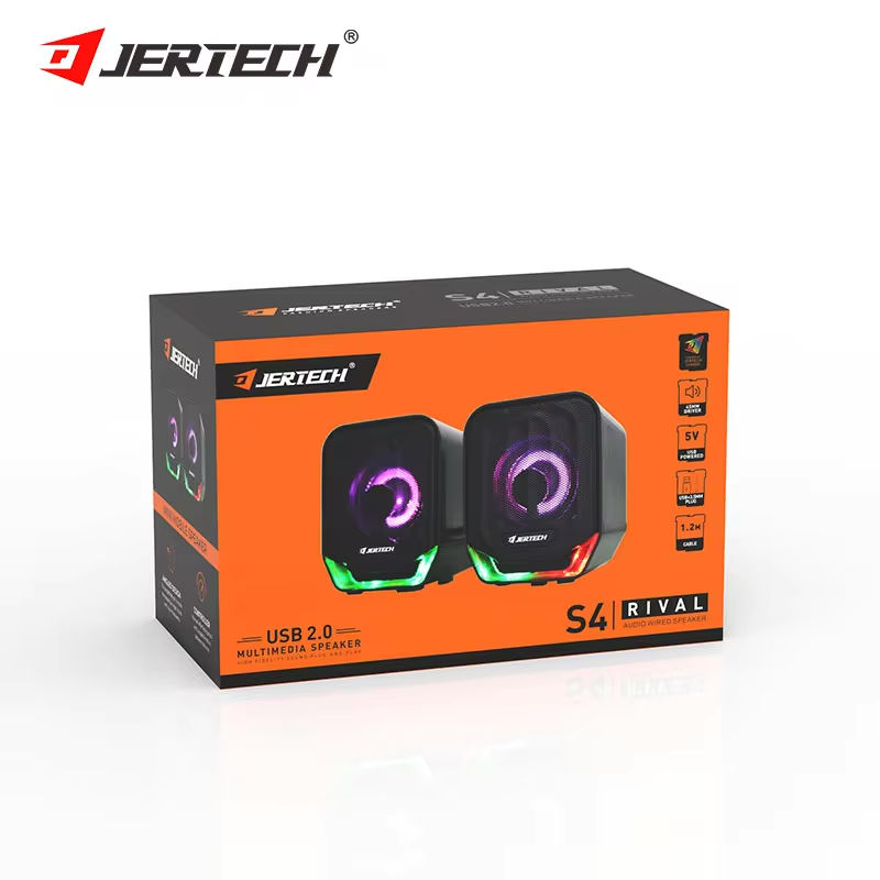 Loa vi tính Jertech S4 RIVAL, CÓ LED VIỀN ĐẾ LOA SIÊU ĐẸP USB 2.0 [BH: 1 THÁNG]