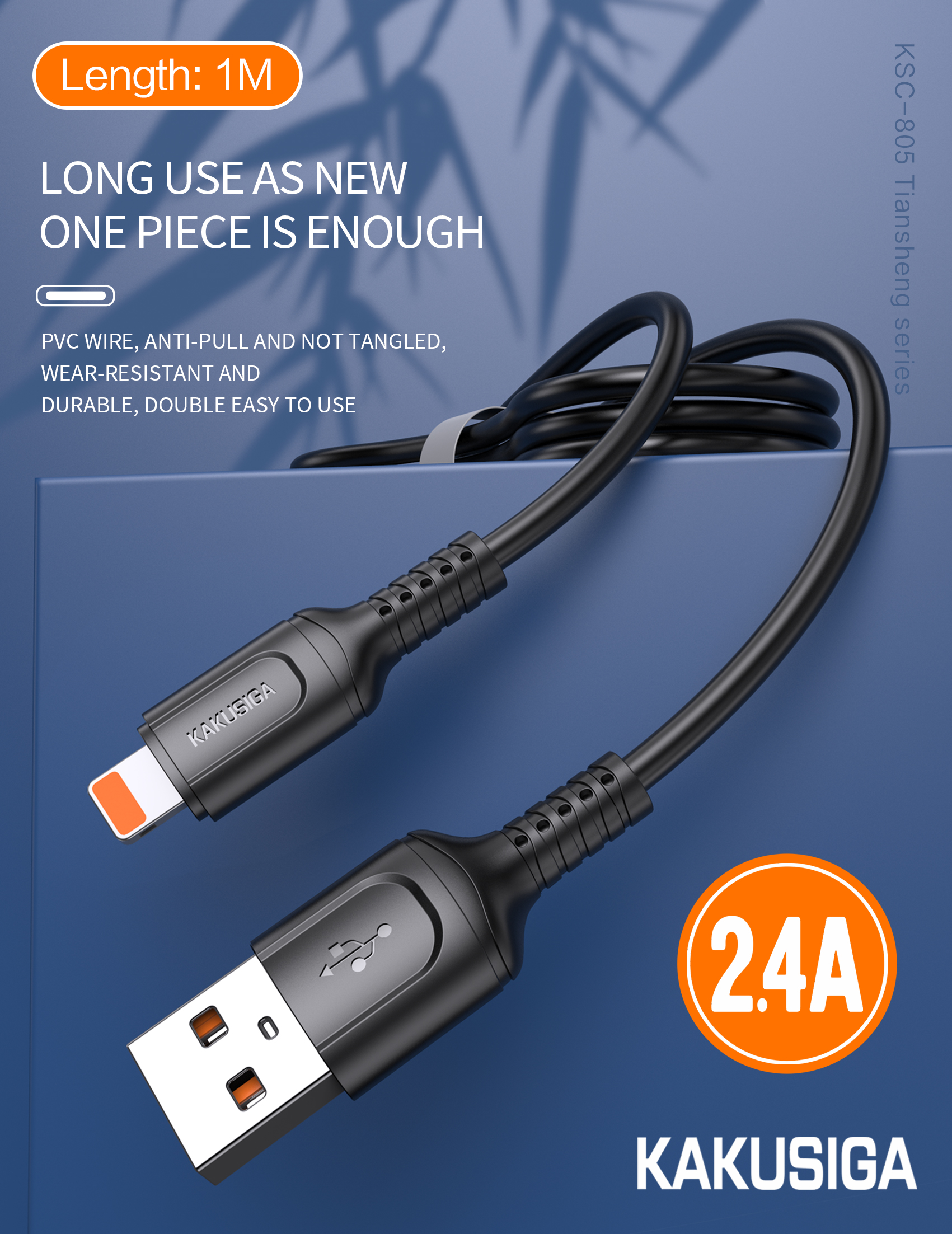 Cáp sạc nhanh 2.4A Samsung KAKU KSC-805 1m Micro chính hãng [BH 6 tháng] / pktn sale