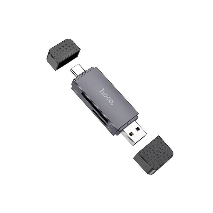 Đầu đọc thẻ nhớ HOCO HB45 3.0 2in1 đa năng 1 đầu usb 1 đầu type c tốc độ siêu nhanh