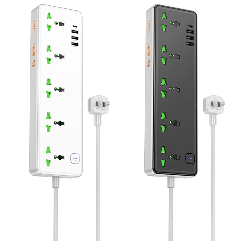 Ổ cắm điện Hoco chính hãng AC13 gồm 5 lỗ cắm 2/3 chấu + 3 cổng USB+ 1 cổn Type C chính hãng [BH: 1 năm] QT8