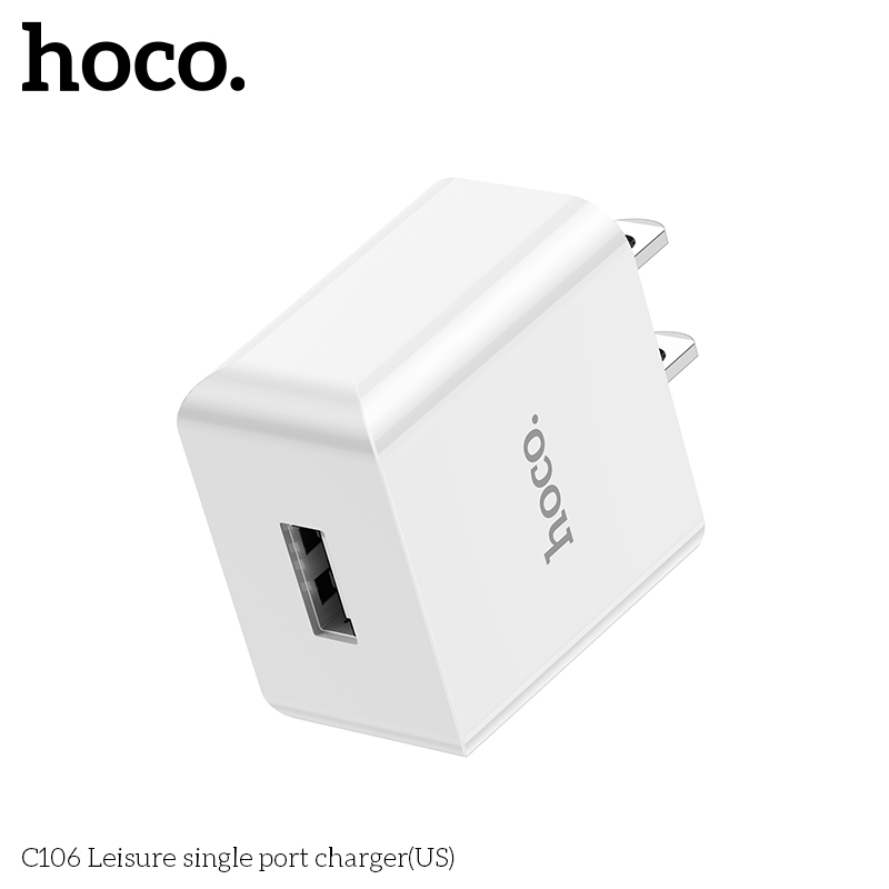 Cóc sạc nhanh 10.5w HOCO C106 1 cổng usb 2.1A chính hãng [BH 1 năm]
