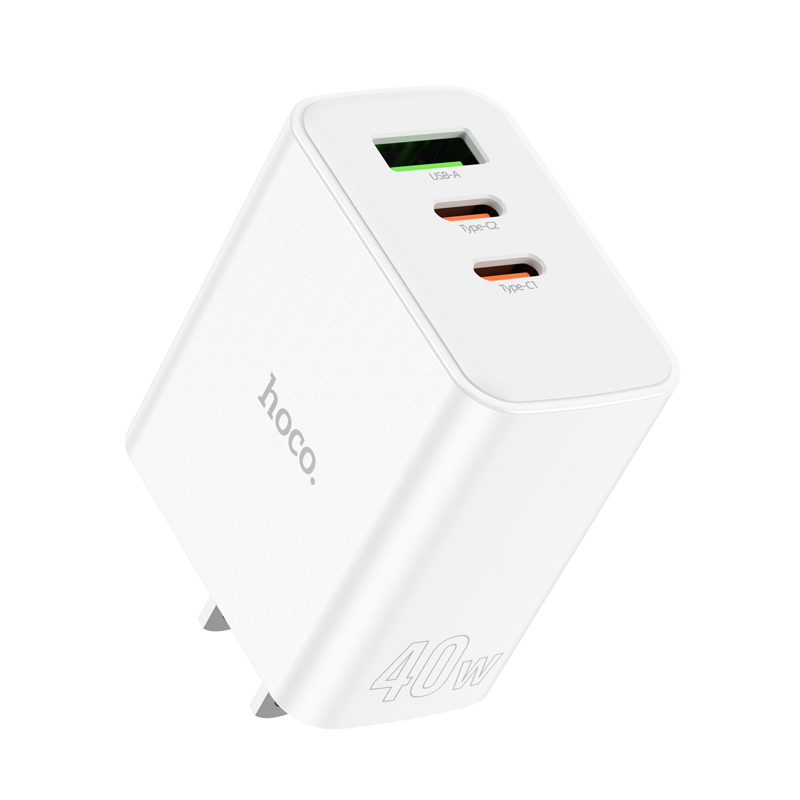 Cóc sạc nhanh 40w HOCO C126 (1 cổng usb QC3.0 vs 2 cổng type-c) 2C1A đa năng chính hãng [BH: 1 NĂM]