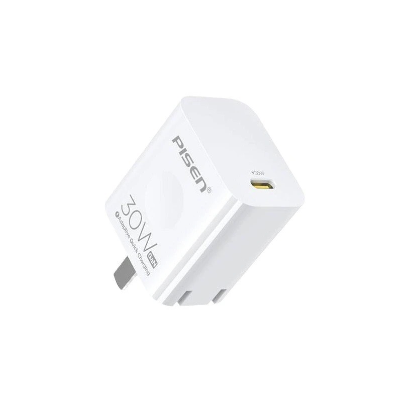 Bộ sạc nhanh GaN 30w CHÂN GẬP PISEN TS-C179 (c-l) kèm cáp pd type c ra iphone lightning 30w chính hãng [BH 6 tháng]