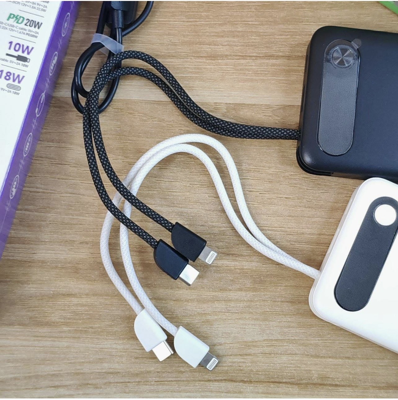 Pin sạc nhanh 22.5w HOCO J171A 20.000mAh dự phòng kèm 2 cáp type-c vs iphone lightning chính hãng [[BH 1 năm]