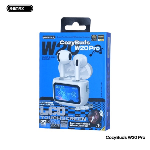 TAI NGHE BLUEOOTH REMAX COZYBUDS W20 PRO CÓ MÀN HÌNH CẢM ỨNG AIRPODS TRUE WIRELESS BLUETOOTH V5.4 ENC CHÍNH HÃNG [BH 1 NĂM]