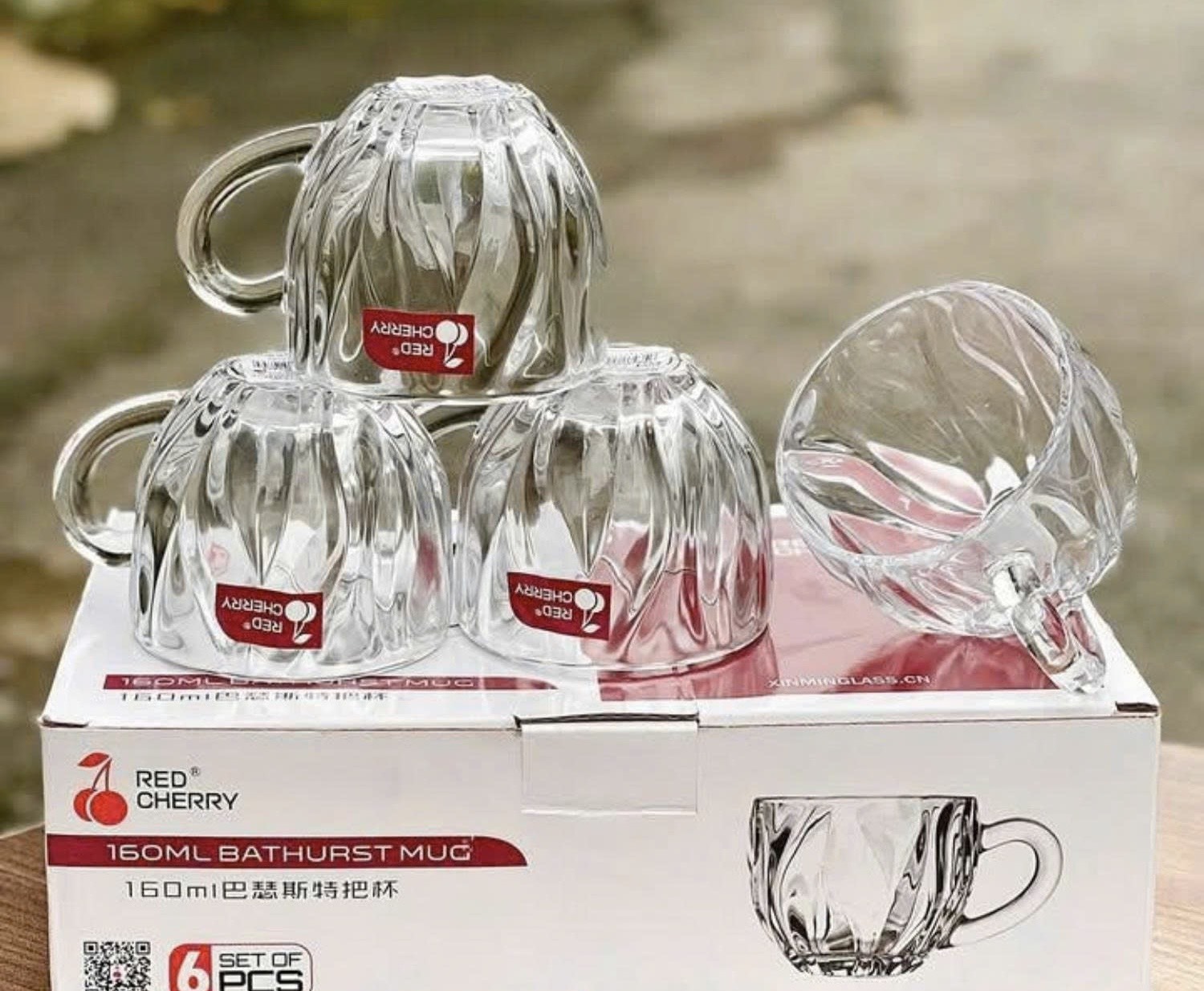 Hộp 6 ly Redcherry 160ml RC44A thuỷ tinh có quai cầm [BH: None] 1l1