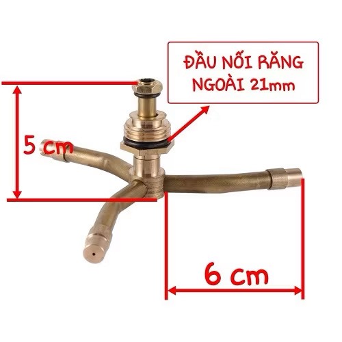 Vòi phun nước 3 đầu, béc tưới cây phun sương tự động