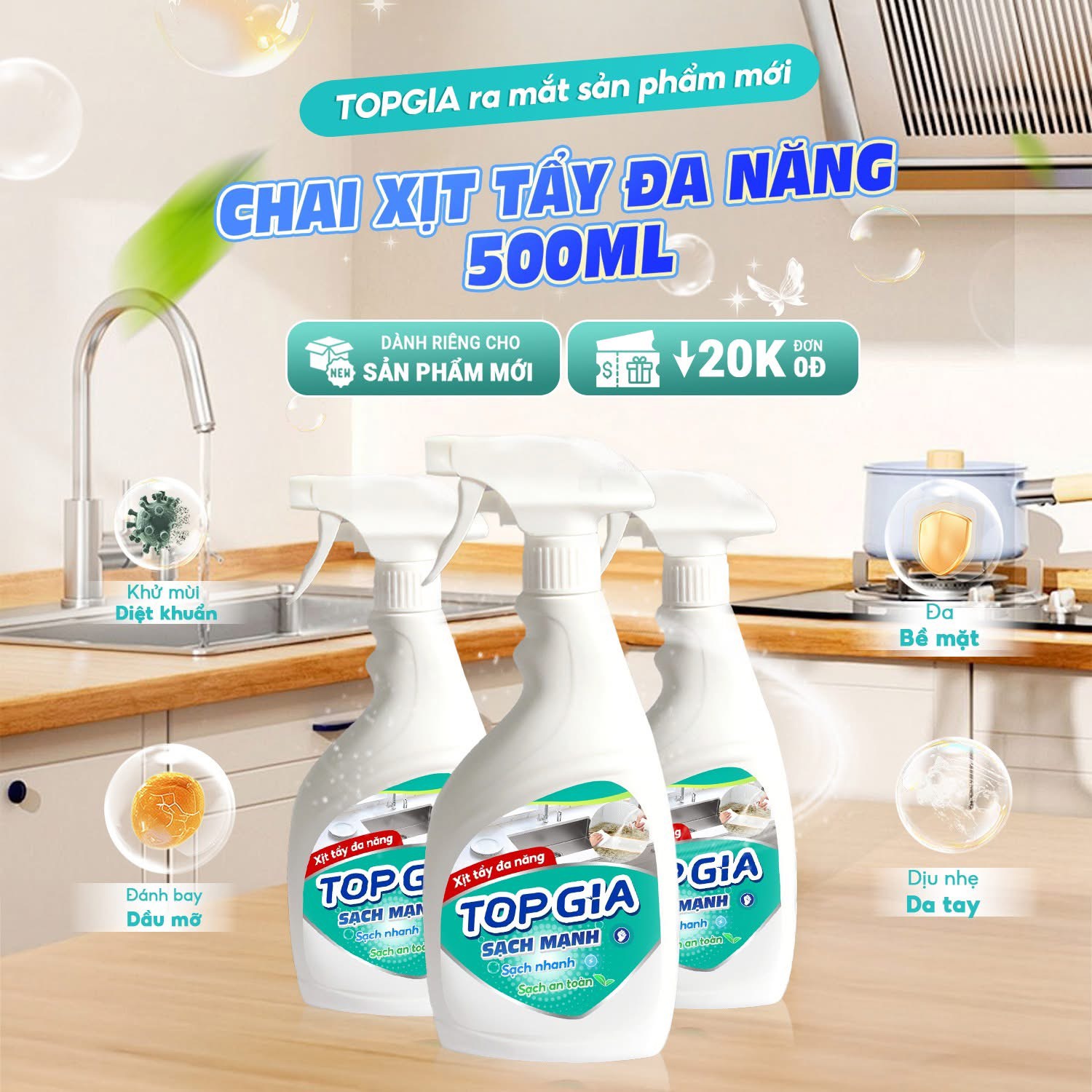 Chai xịt tẩy 500ml đa năng Top Gia [BH: None]