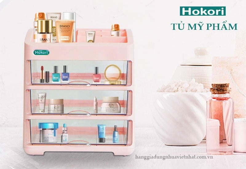 Tủ nhựa 3 ngăn đựng mỹ phẩm, đựng thuốc, đồ dùng cá nhân tiện lợi SIZE 28x21x31cm  [BH: NONE] / pktn sale
