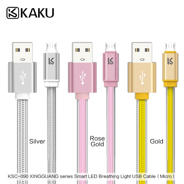 Cáp sạc nhanh samsung 2m KAKU KSC-090 tự ngắt chui micro có led chính hãng [BH 6 tháng] / pktn sale