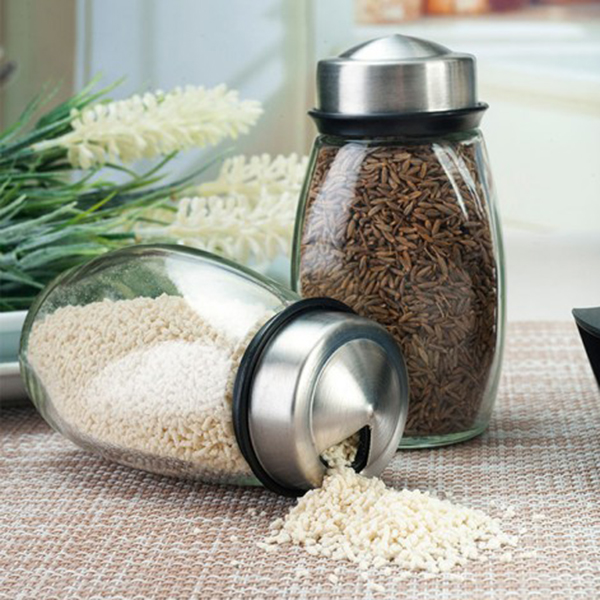 Lọ đựng gia vị bằng thủy tinh ( sec 6 lọ ) xoay 360 độ