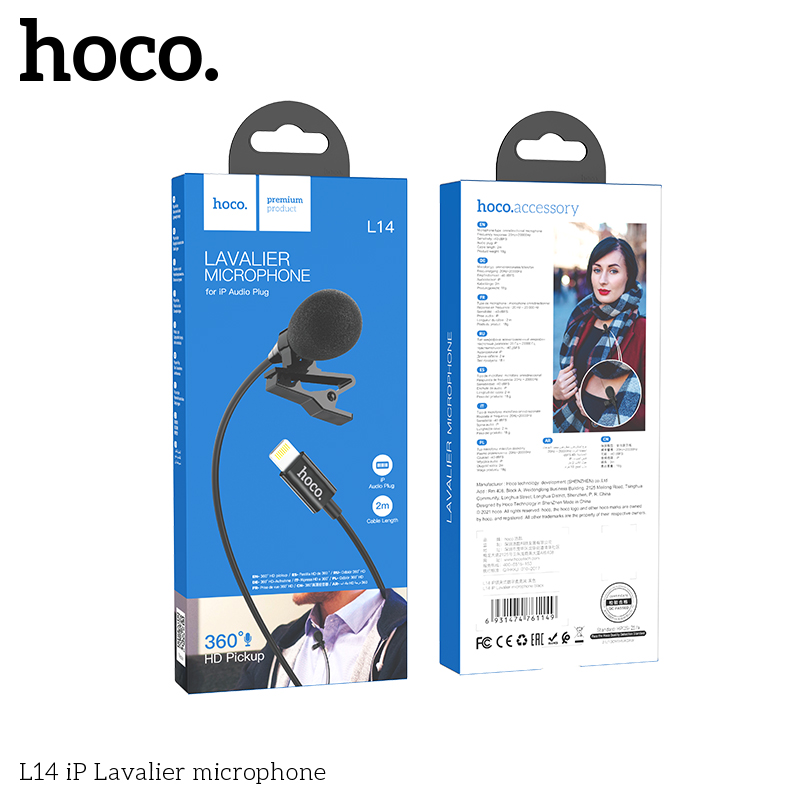 Micro cài áo HOCO L14 Chui Lightning iPhone tiện lợi