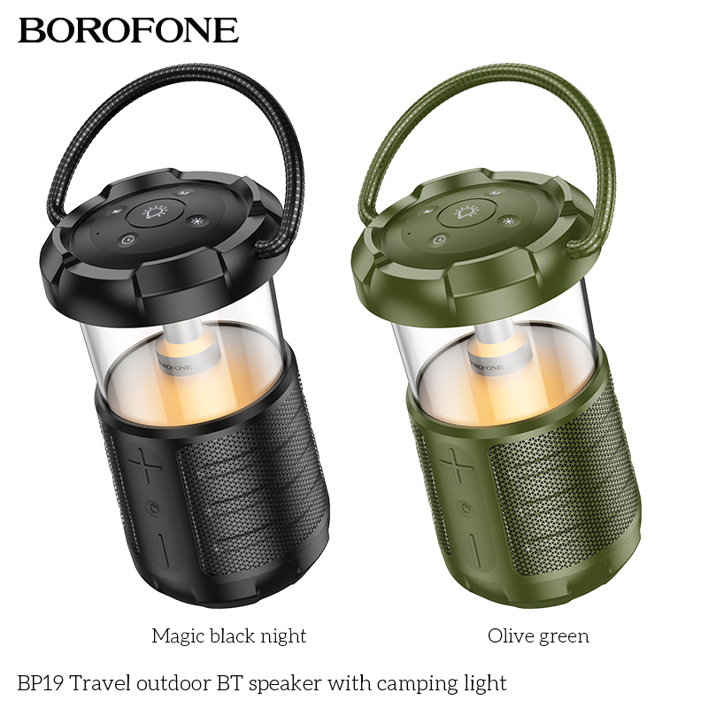 Loa bluetooth Borofone BP19 2in1 kiêm đèn bão có quai xách