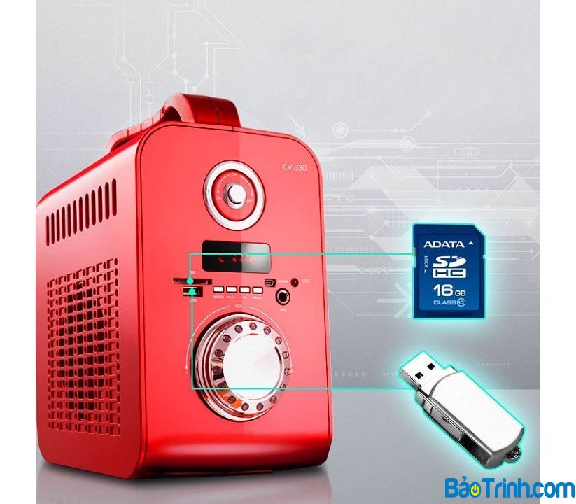 Loa bluetooth COV CV-330 xách tay có đèn led siêu đẹp kiêm loa trợ giảng (có lỗ gắn mic), hỗ trợ nghe thẻ nhớ, usb [BH 3 tháng] / pktn sale