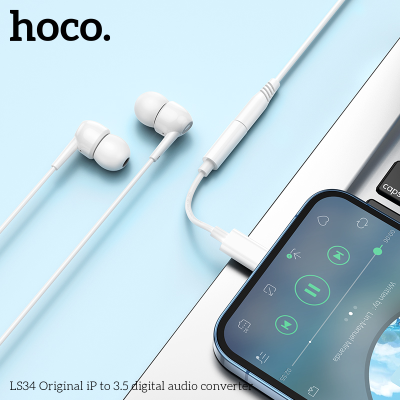 Bộ chuyển đổi âm thanh Hoco LS34 từ Iphone sang 3.5MM chính hãng  [BH 1 NĂM]