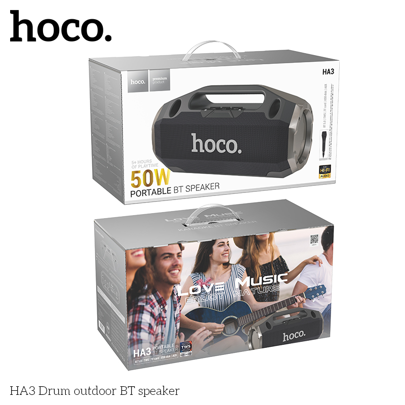 Loa Bluetooth 50w Hoco HA3 chính hãng kèm micro có dây [BH: 1 NĂM]