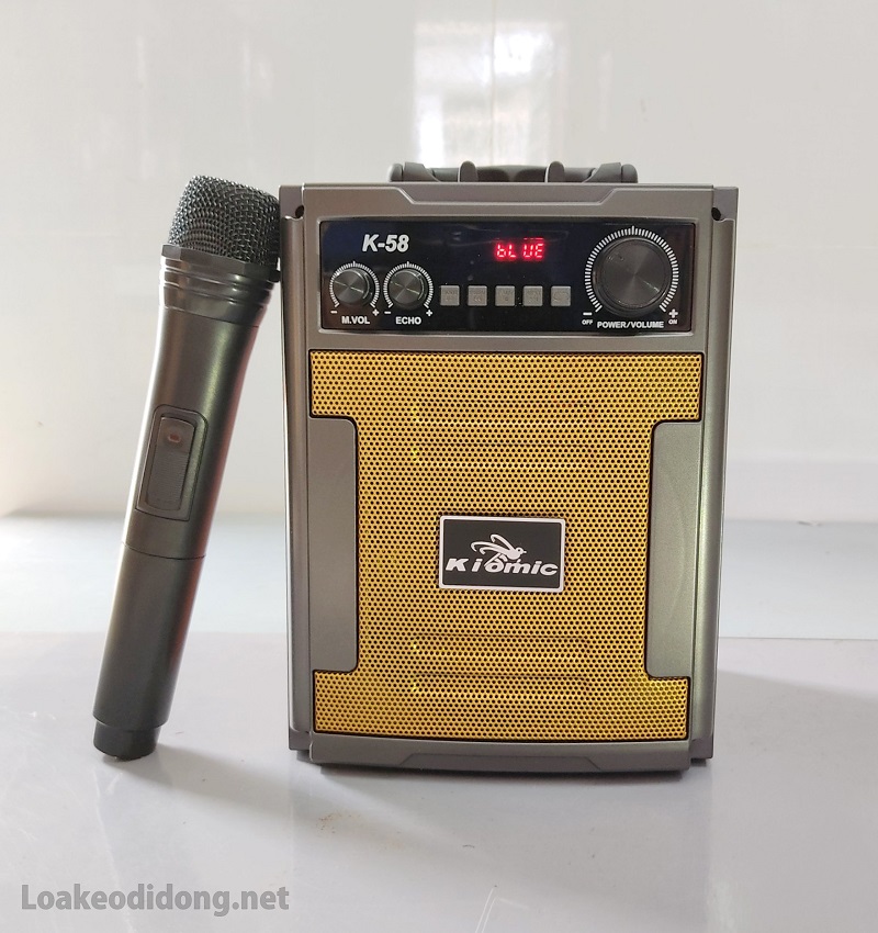 Loa bluetooth karaoke xách tay Kiomic K58 kèm 1 micro không dây [bh 3 tháng]