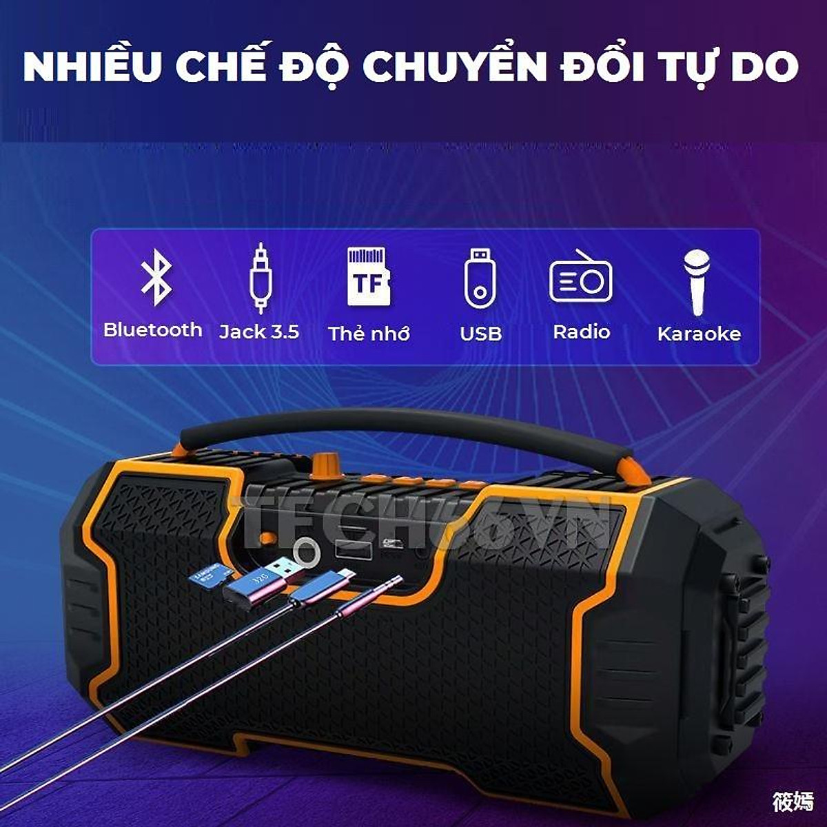 Loa Karaoke HT-M10 PORTABLE Bluetooth Kèm 1 Micro Có Dây [BH 6 tháng]