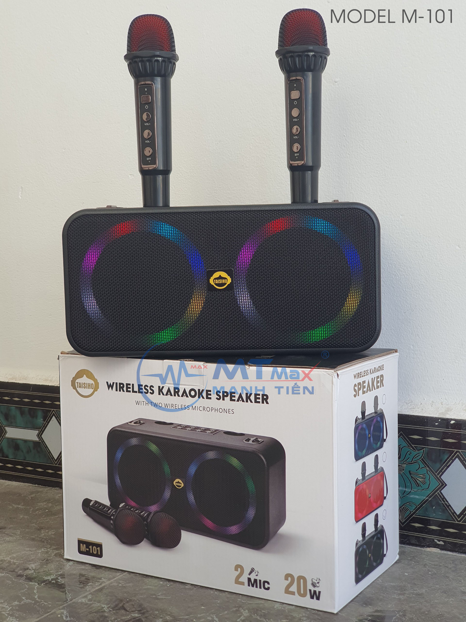 Loa Karaoke Taisiho Xbom M101 Có Đèn Led Bluetooth Kèm 2 Micro Không Dây [BH 6 tháng]