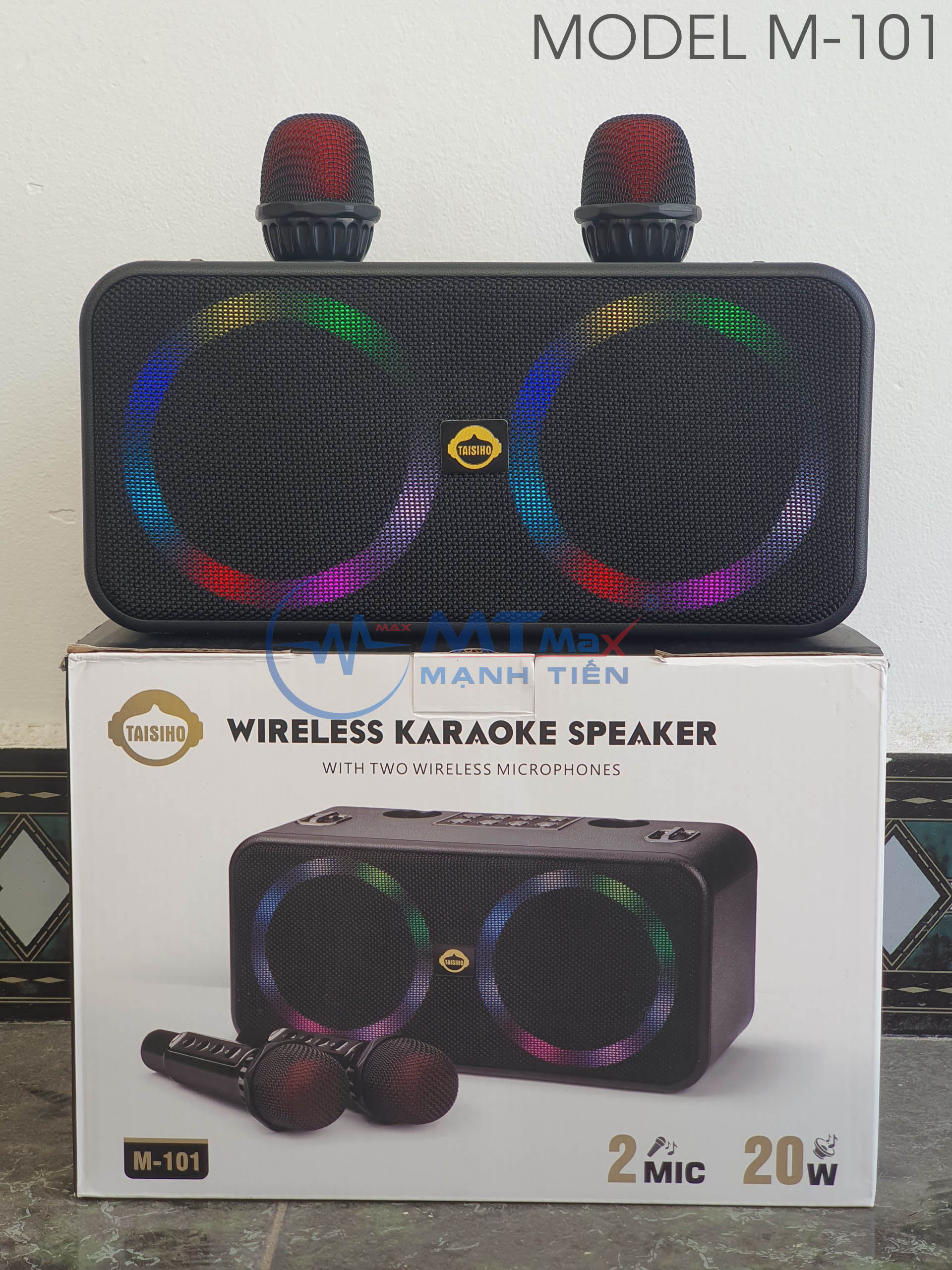 Loa Karaoke Taisiho Xbom M101 Có Đèn Led Bluetooth Kèm 2 Micro Không Dây [BH 6 tháng]
