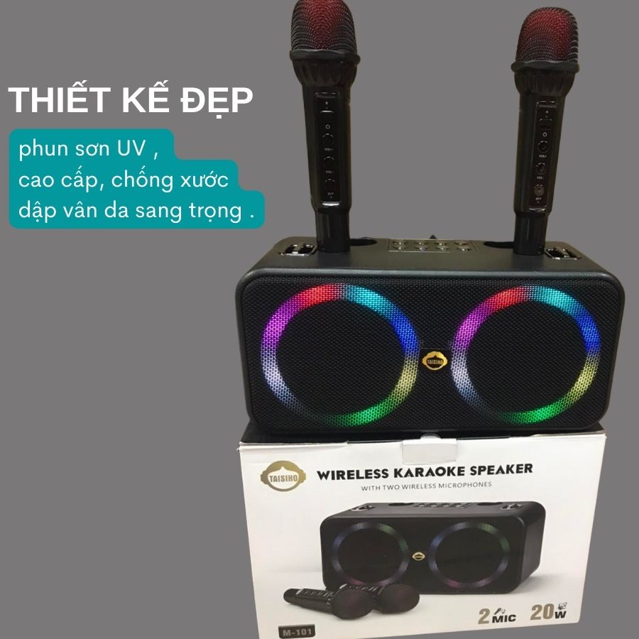 Loa Karaoke Taisiho Xbom M101 Có Đèn Led Bluetooth Kèm 2 Micro Không Dây [BH 6 tháng]