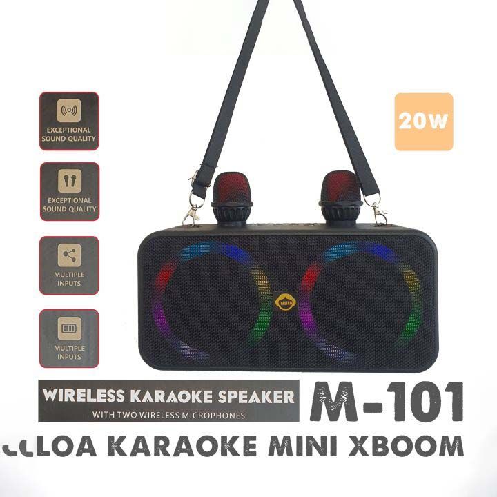 Loa Karaoke Taisiho Xbom M101 Có Đèn Led Bluetooth Kèm 2 Micro Không Dây [BH 6 tháng]