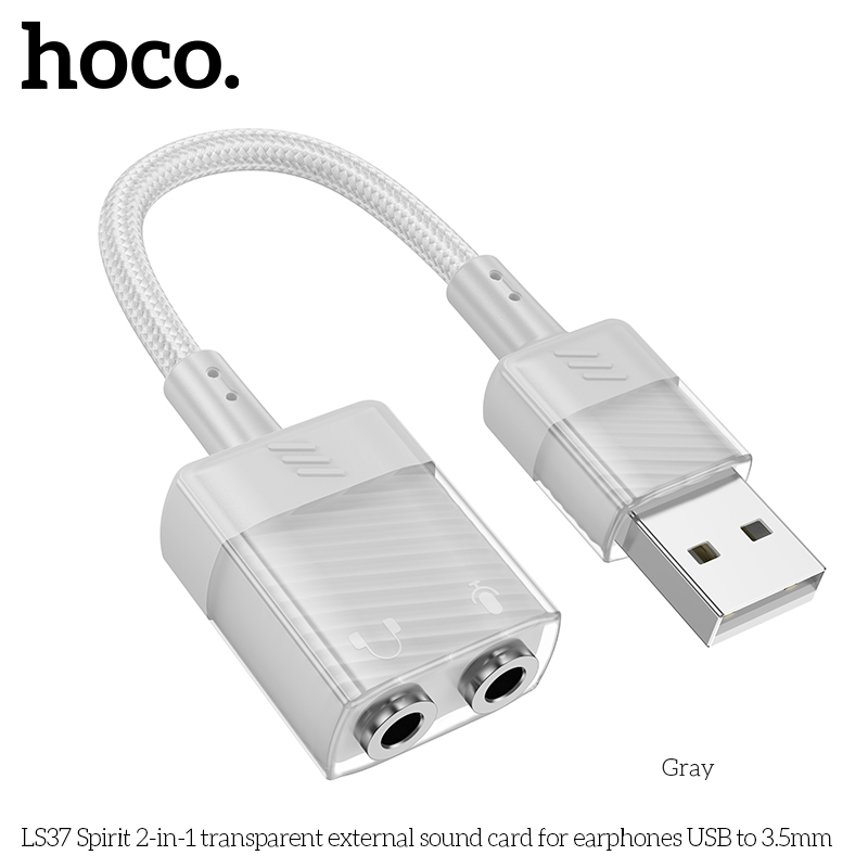 Cáp chuyển LS37 Spirit 2in1 cho tai nghe USB ra cổng 3.5 [BH: 1 năm]