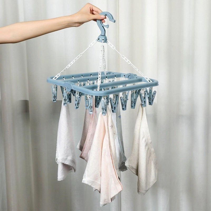 Móc phơi quần áo lót, tất vớ, khăn gồm 32 đầu kẹp [BH: NONE] 1l1d7
